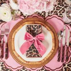 Hot Mrs. Alice Personalised Dusty Pink Napkin Bow