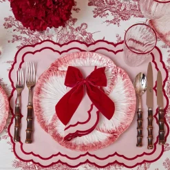 Outlet Mrs. Alice Personalised Red Velvet Napkin Bow