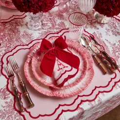 Outlet Mrs. Alice Personalised Red Velvet Napkin Bow