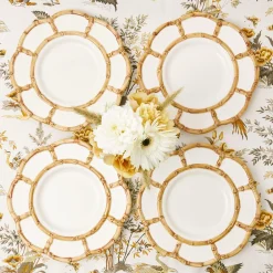 Clearance Mrs. Alice Petal Bamboo Ceramic Dinner & Starter Plates (Set Of 8)