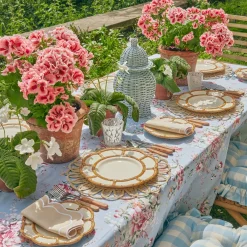 Clearance Mrs. Alice Petal Bamboo Ceramic Dinner & Starter Plates (Set Of 8)