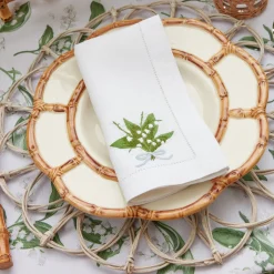 Hot Mrs. Alice Petal Bamboo Ceramic Dinner Plate