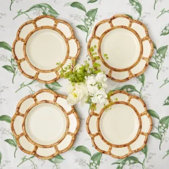Hot Mrs. Alice Petal Bamboo Ceramic Dinner Plate