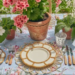 Hot Mrs. Alice Petal Bamboo Ceramic Dinner Plate