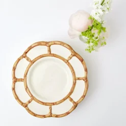 Hot Mrs. Alice Petal Bamboo Ceramic Dinner Plate