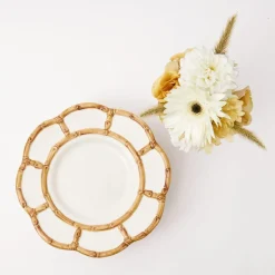 Hot Mrs. Alice Petal Bamboo Ceramic Dinner Plate