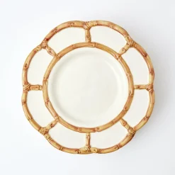 Mrs. Alice Petal Bamboo Ceramic Dinner & Starter Plates (Set Of 8)