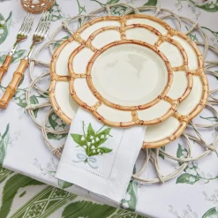 Sale Mrs. Alice Petal Bamboo Ceramic Dinner & Starter Plates (Set Of 8)