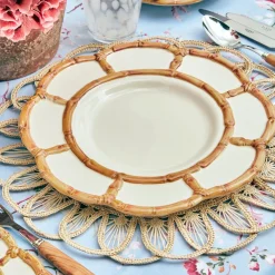 Sale Mrs. Alice Petal Bamboo Ceramic Dinner & Starter Plates (Set Of 8)