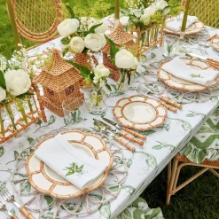 Sale Mrs. Alice Petal Bamboo Ceramic Dinner & Starter Plates (Set Of 8)
