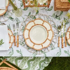 Sale Mrs. Alice Petal Bamboo Ceramic Dinner Plate