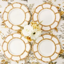 Clearance Mrs. Alice Petal Bamboo Ceramic Dinner Plate (Set Of 4)