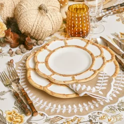 Outlet Mrs. Alice Petal Bamboo Ceramic Dinner & Starter Plates (Set Of 8)