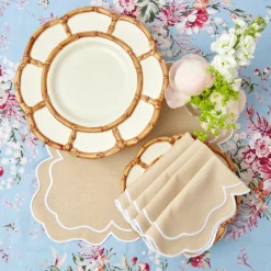 Outlet Mrs. Alice Petal Bamboo Ceramic Dinner & Starter Plates (Set Of 8)