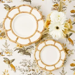 Online Mrs. Alice Petal Bamboo Ceramic Starter Plate