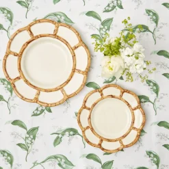 Online Mrs. Alice Petal Bamboo Ceramic Starter Plate