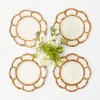 Clearance Mrs. Alice Petal Bamboo Starter Plate (Set Of 4)