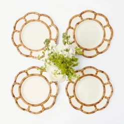 Clearance Mrs. Alice Petal Bamboo Starter Plate (Set Of 4)