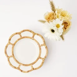 Clearance Mrs. Alice Petal Bamboo Starter Plate (Set Of 4)