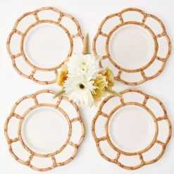 Clearance Mrs. Alice Petal Bamboo Starter Plate (Set Of 4)