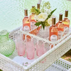 New Mrs. Alice Pink & Green Pagoda Cocktail Napkins (Set Of 4)