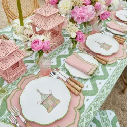 Best Mrs. Alice Pink & Green Pagoda Dinner Plate (Set Of 4)
