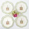 Best Mrs. Alice Pink & Green Pagoda Dinner & Starter Plates (Set Of 8)