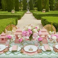Outlet Mrs. Alice Pink & Green Pagoda Dinner Plate