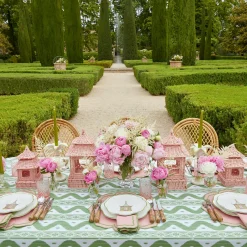 Discount Mrs. Alice Pink & Green Pagoda Dinner & Starter Plates (Set Of 8)