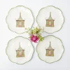 New Mrs. Alice Pink & Green Pagoda Dinner Plate (Set Of 4)