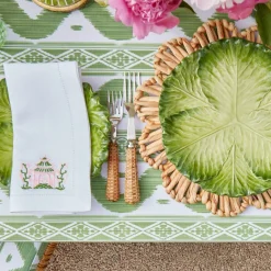 Clearance Mrs. Alice Pink & Green Pagoda Napkins (Set Of 4)