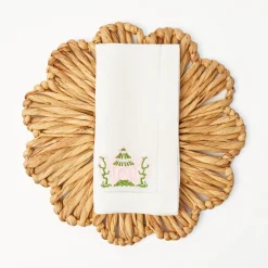 Clearance Mrs. Alice Pink & Green Pagoda Napkins (Set Of 4)