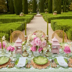 Clearance Mrs. Alice Pink & Green Pagoda Napkins (Set Of 4)