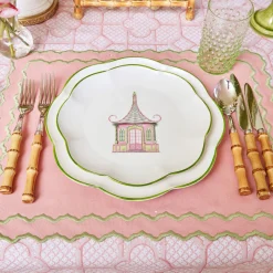 Mrs. Alice Pink & Green Pagoda Starter Plate