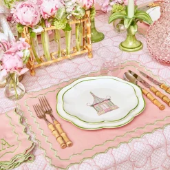 Mrs. Alice Pink & Green Pagoda Starter Plate