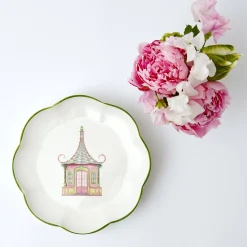 Mrs. Alice Pink & Green Pagoda Starter Plate
