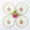 Discount Mrs. Alice Pink & Green Pagoda Starter Plate (Set Of 4)