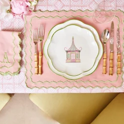 Discount Mrs. Alice Pink & Green Pagoda Starter Plate (Set Of 4)