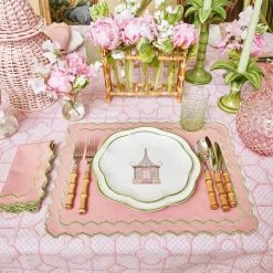 Discount Mrs. Alice Pink & Green Pagoda Starter Plate (Set Of 4)