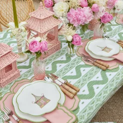 Discount Mrs. Alice Pink & Green Pagoda Starter Plate (Set Of 4)