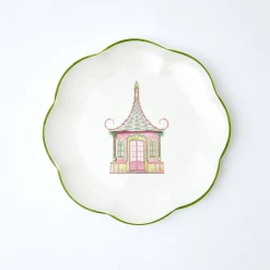 Discount Mrs. Alice Pink & Green Pagoda Starter Plate (Set Of 4)