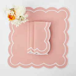 Best Mrs. Alice Pink Applique Napkins (Set Of 4)