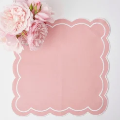 Best Mrs. Alice Pink Applique Napkins (Set Of 4)