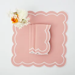 Best Mrs. Alice Pink Applique Napkins (Set Of 4)