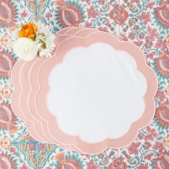 Clearance Mrs. Alice Pink Applique Placemats (Set Of 4)