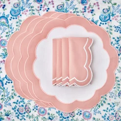 Clearance Mrs. Alice Pink Applique Placemats (Set Of 4)