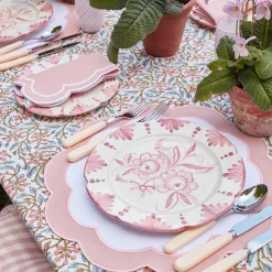 Clearance Mrs. Alice Pink Applique Placemats (Set Of 4)