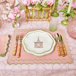 Sale Mrs. Alice Pink Bamboo Trellis Tablecloth