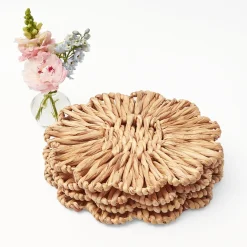 Clearance Mrs. Alice Pink Bamboo, Water Hyacinth & Pink Fringe Linen Set