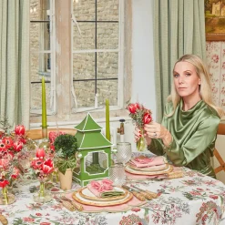 New Mrs. Alice Pink Birdsong Tablecloth